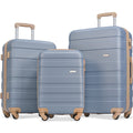 Tenozek 3 Piece Luggage Sets Expandable ABS Hardshell Luggage Hardside Lightweight Sturdy Suitcase Spinner Wheels Suitcase with TSA Lock 20''24''28'' ( Light Blue)