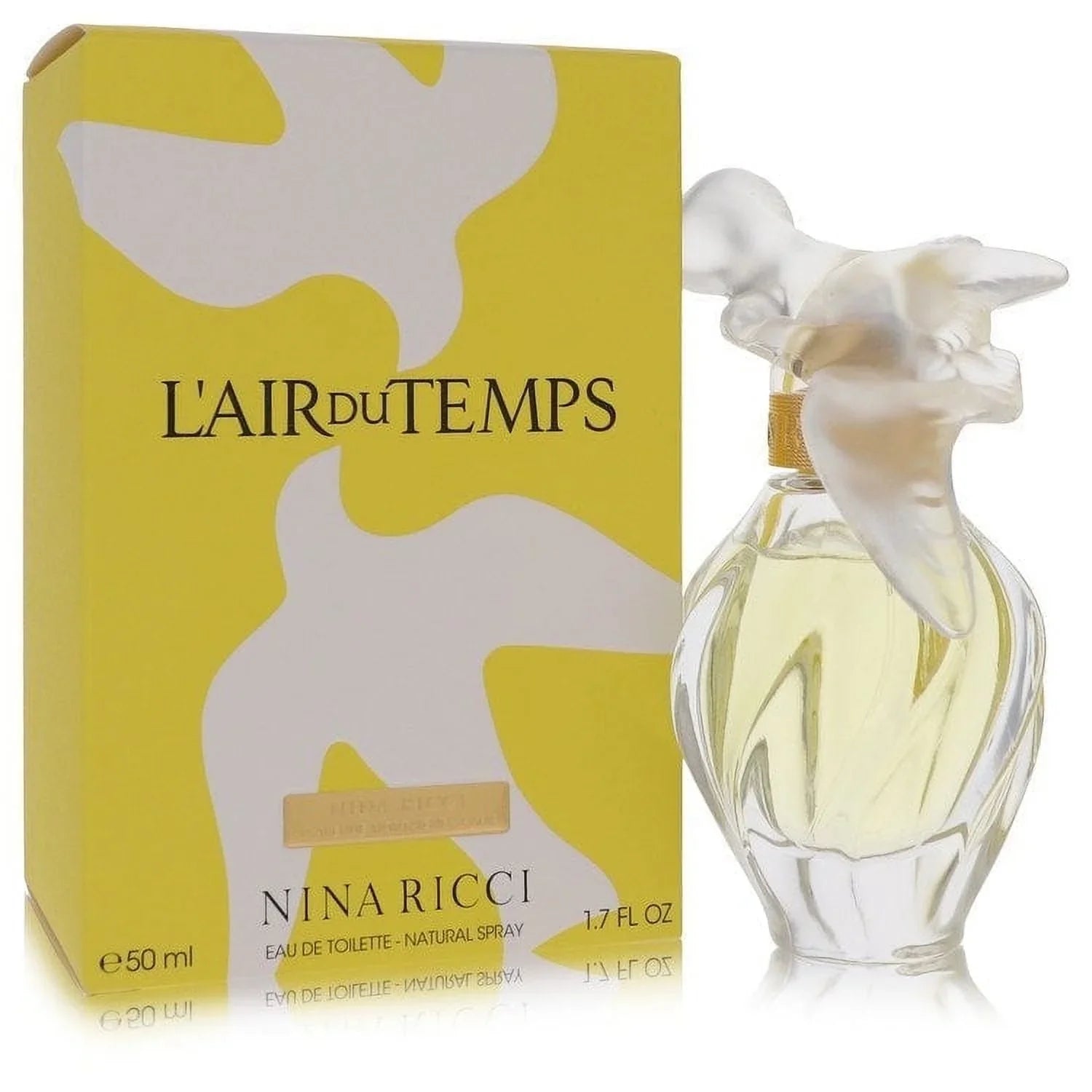 L'AIR DU TEMPS by Nina Ricci Eau De Toilette Spray With Bird Cap 1.7 oz for Women Pack of 4