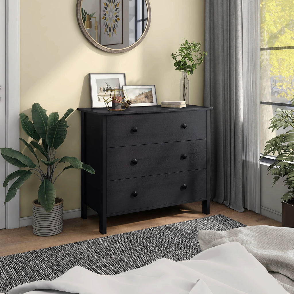 Denhour DH BASIC Transitional 34-inch Wide 3-Drawer Neutral Youth Dresser by White Marble