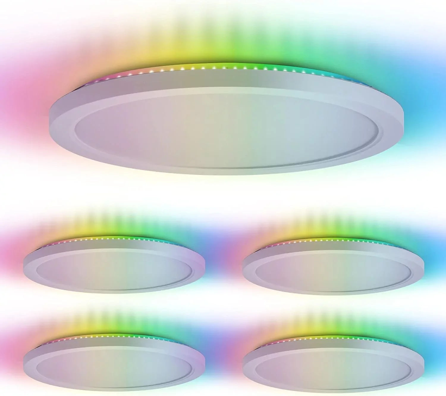 Sunco Smart LED Flush Mount Ceiling Light Fixture 24W 2500LM 13 Inch RGB Color Changing LED Night Light for Bedroom Kitchen Hallway Amazon Alexa Google Home Compatible ETL Energy Star 4 Pack