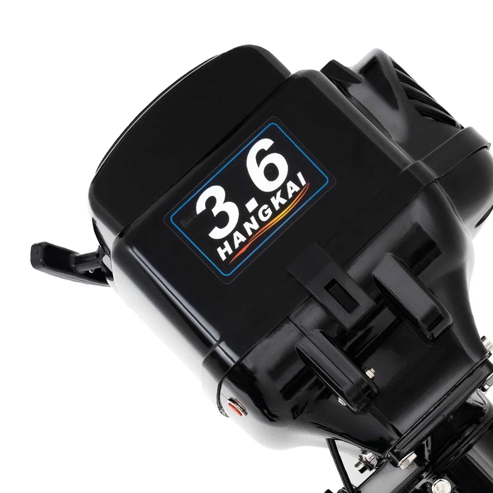 2 Stroke 3.6 Gasoline Outboard Motor, 55cc Fishing Boat Engine with Fluid Cooling System Clutch Control Black
