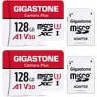 Gigastone 128GB Camera Plus MicroSDXC memory Card 100MB/s, Full HD Video, U1 Class 10 compatible with Nintendo Switch Dash Cams GoPro Camera Drone, 2 pack (2x128GB)