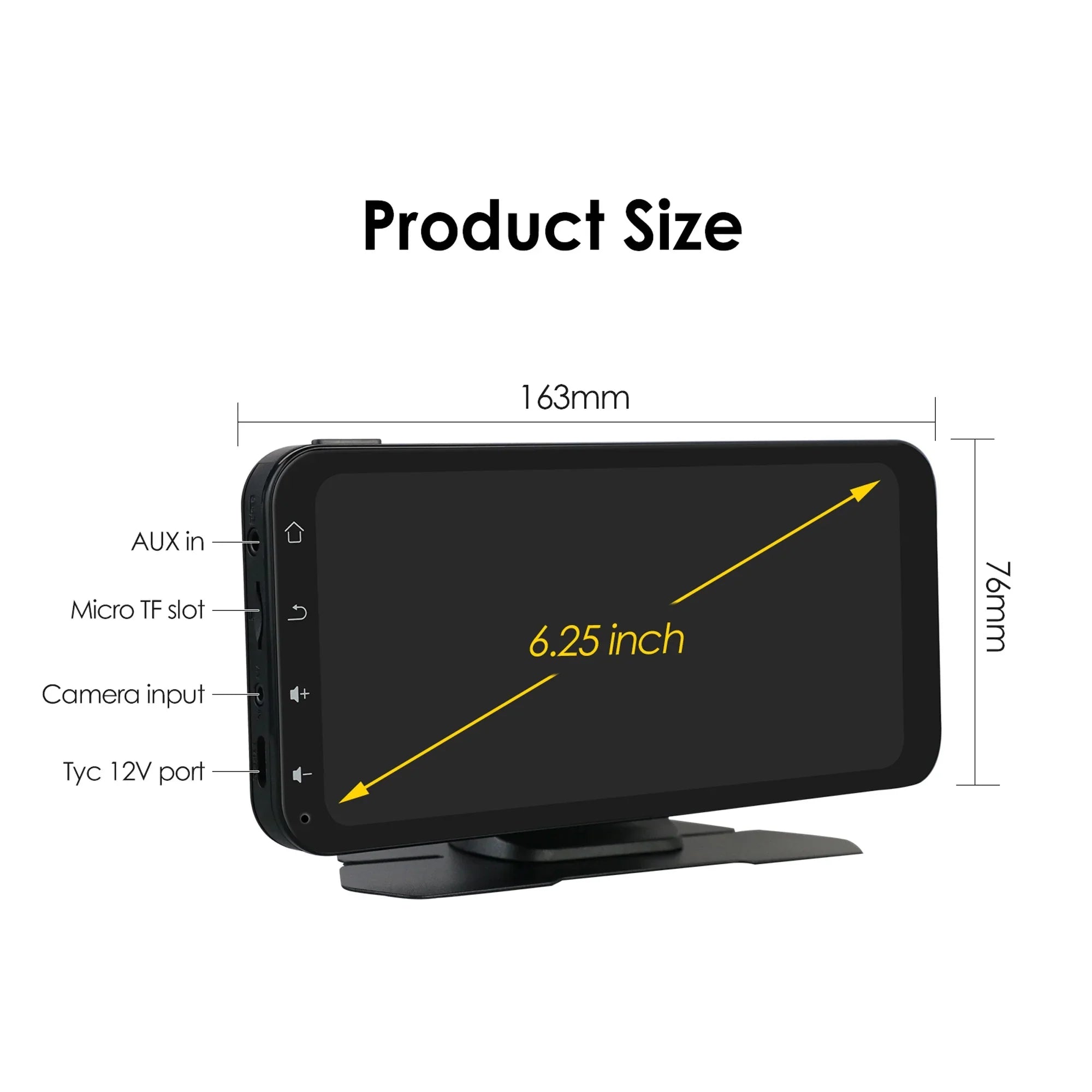 Hizpo GPS Navigation Bluetooth 6.25 Inch Display 360° Adjustable FM Car Radio Stereo Head Unit Receiver With Carplay Android Auto And Backup Camera