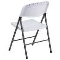 Flash Furniture HERCULES Series 330 lb. Capacity Granite White Plastic Folding Chair with Charcoal Frame
