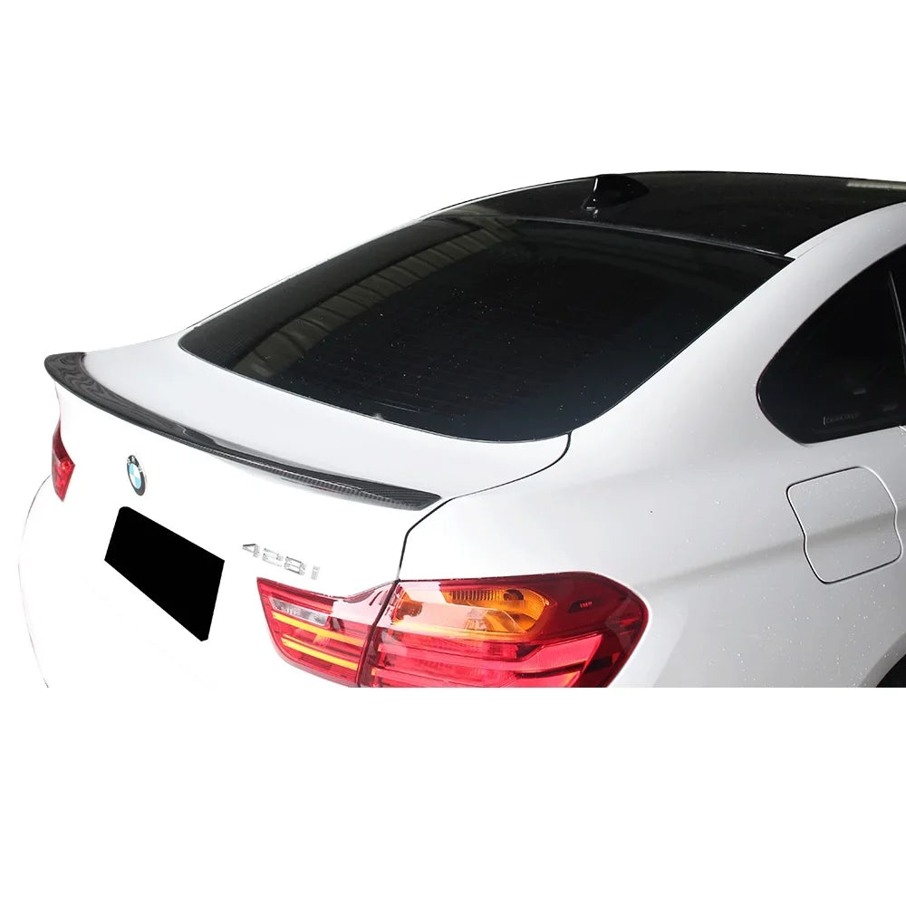 Ikon Motorsports Compatible with 15-20 BMW F36 4 Series 4DR Gran Coupe V Style Rear Trunk Spoiler Wing - Carbon Fiber 2015 2016 2017 2018 2019 2020