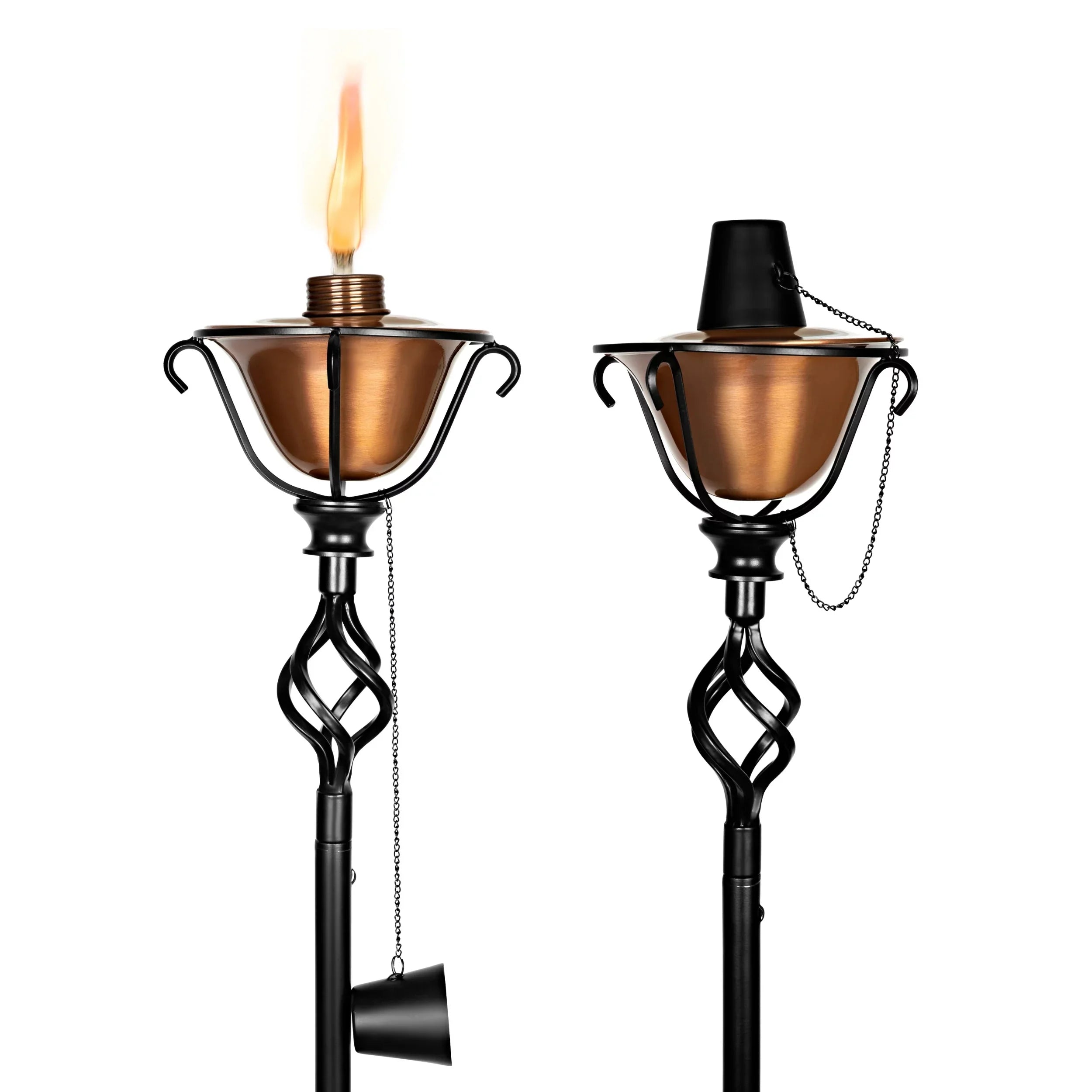 BirdRock Home 2-Pack Outdoor Wide Conical Torches - Tabletop Stand - Metal