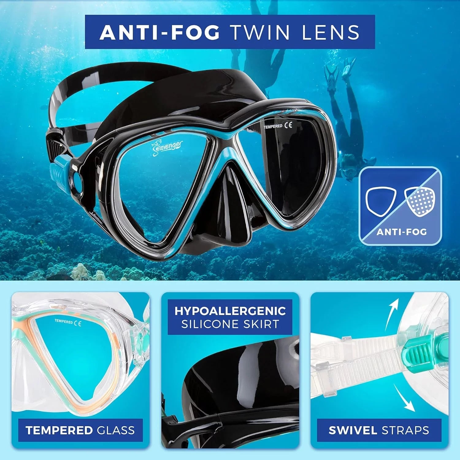 Hanalei Snorkel And Anti-Fog Mask Set