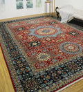 Aria Mervin Red/Blue Rug, 8'10" x 11'11"