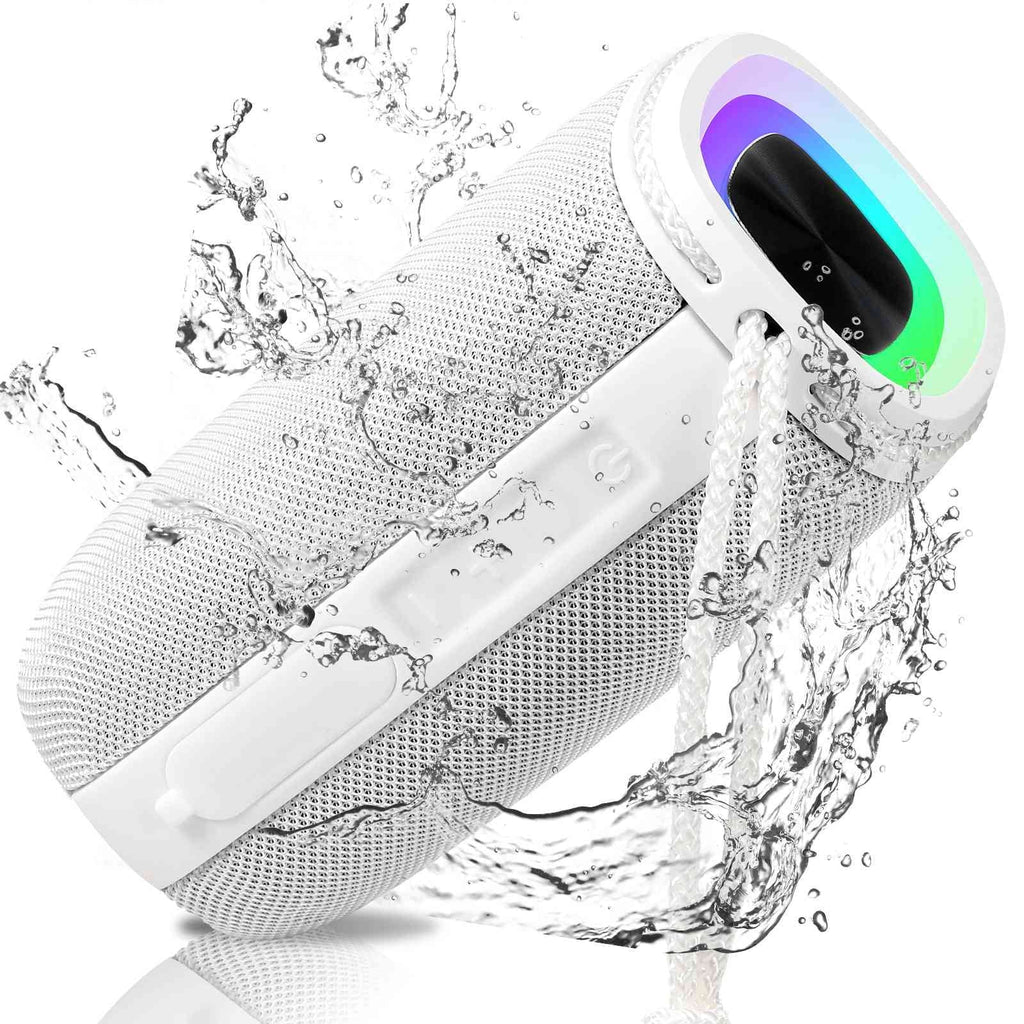 UrbanX Scorpio Series Bluetooth Speaker, IPX5 Liquid Speakers 360° HD Surround Sound with Punchy Bass, True Wireless Pairing, BT5.3, Portable Speaker for Q51 - White