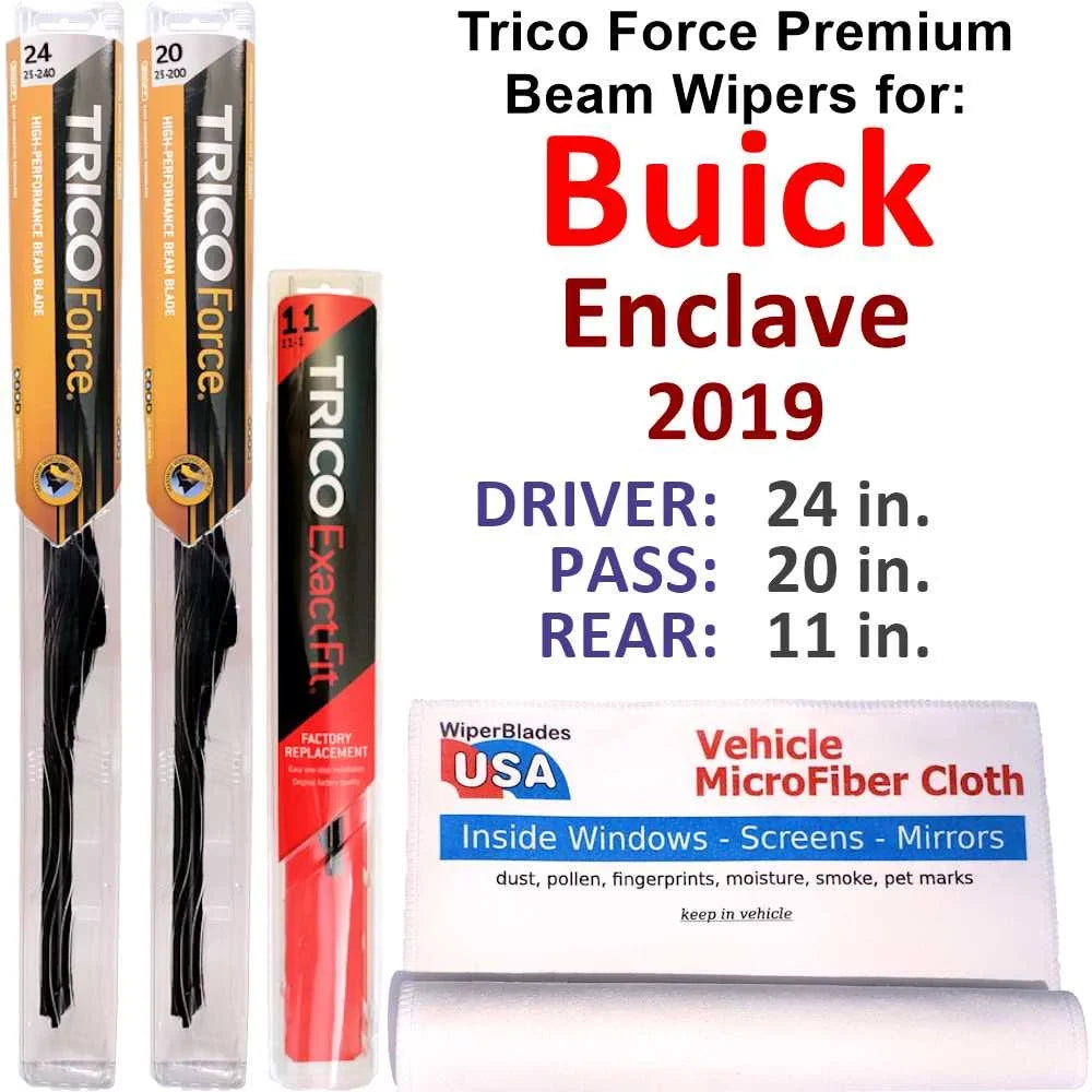 2019 Buick Enclave Capability Beam Wipers (Set of 3) w/Rear Wiper