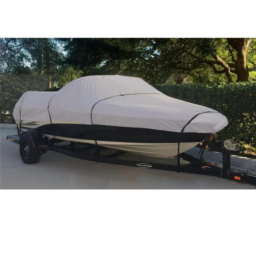 BOAT COVER Compatible for TRITON TX 186 DC W/PORT TROLL MTR O/B 2002-2003 STORAGE, TRAVEL, LIFT