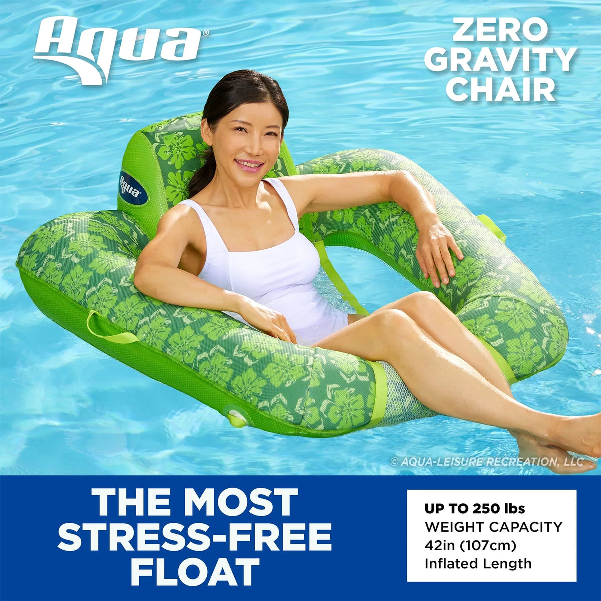 Aqua Leisure Campania 2in1 Lounger, Floral & Zero Gravity Pool Float