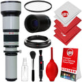 Opteka 650-1300mm (with 2x- 1300-2600mm) f/8 Manual Telephoto Lens + UV for Alpha A99 II, A99, A77, A68, A65, A58, A57, A55, A37, A35, A33, A900, A700, A580, A560, A550, A390 Digital SLR Cameras