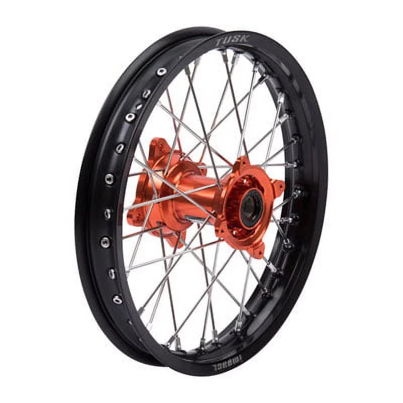 Impact Complete Wheel - Rear 16 x 1.85 Black Rim/Silver Spoke/Orange Hub for KTM 85 SX 2012-2018