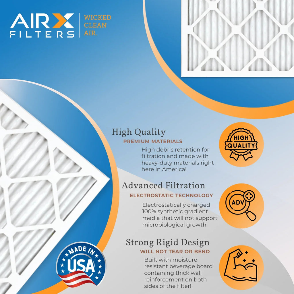 14x24x1 Air Filter MERV 11 Comparable to MPR 1000, MPR 1200 & FPR 7 Electrostatic Pleated Air Conditioner Filter 6 Pack HVAC Premium USA Made 14x24x1 Furnace Filters by AIRX FILTERS WICKED CLEAN AIR.