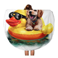 SIDONKU 60 inch Round Beach Towel Blanket Beach Puppy Floats on Inflatable Duck Liquid Drawing Labrador Travel Circle Circular Towels Mat Tapestry Beach Throw