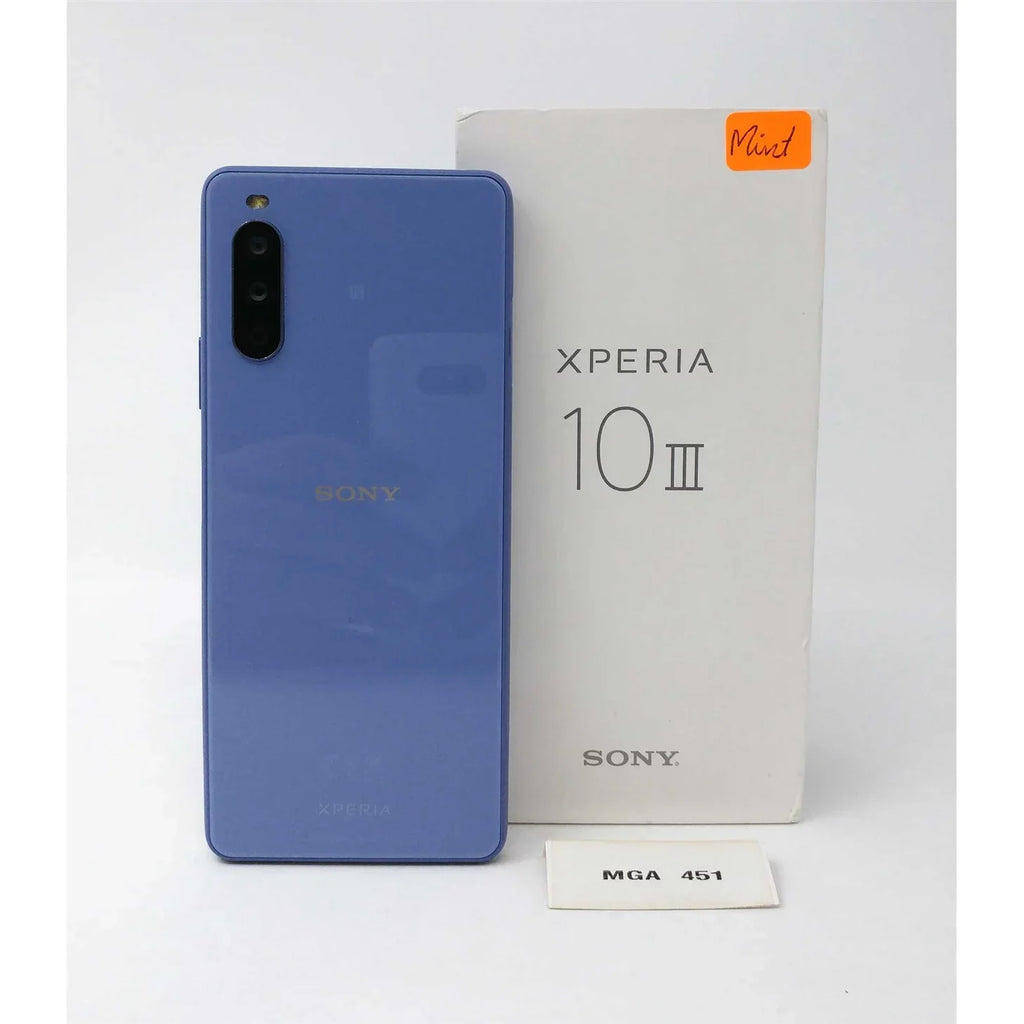 Pre-Owned Xperia 10 III 5G 128GB XQ-BT52 6GB RAM GSM Factory Unlocked Smartphone - Blue (Like New)