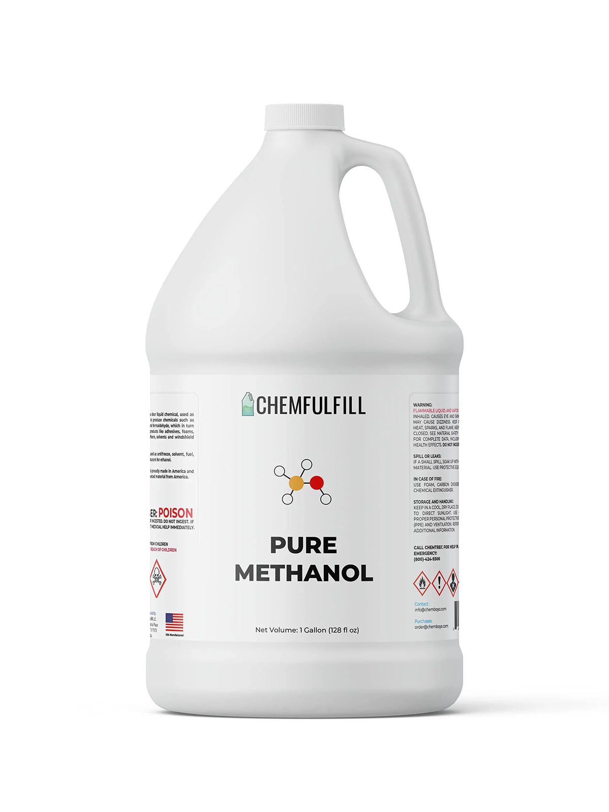 Chemfulfill Methanol - High Purity Methyl Alcohol (MeOH; Methanol) (5-Gallon (640 fl oz))