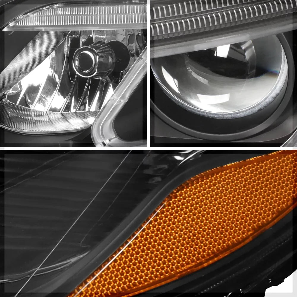 Black Housing Projector Headlight Amber Reflector for 14-15 Kia Sorento EX/SX