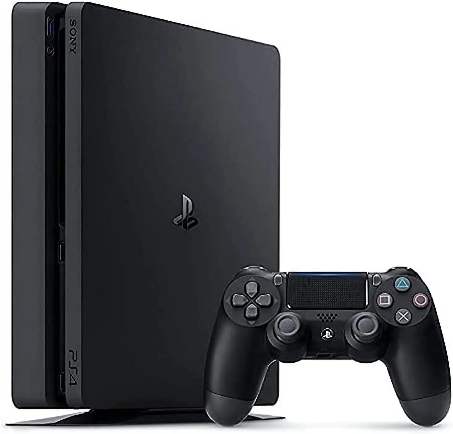 Pre-Owned PlayStation 4 Slim 1TB Black Gaming Console + Gaming Earbuds With Microphone BOLT AXTION Bundle (Refurbished: Like New)