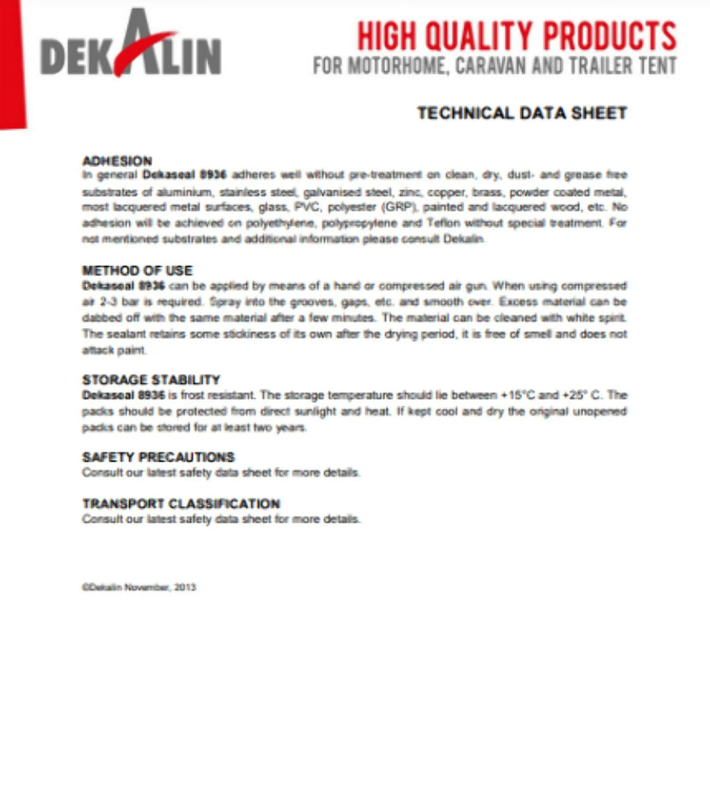 DEKALIN Dekaseal 8936 2 Pack 310ml Cartridge Plastic-Elastic Black Sealant / Adhesive