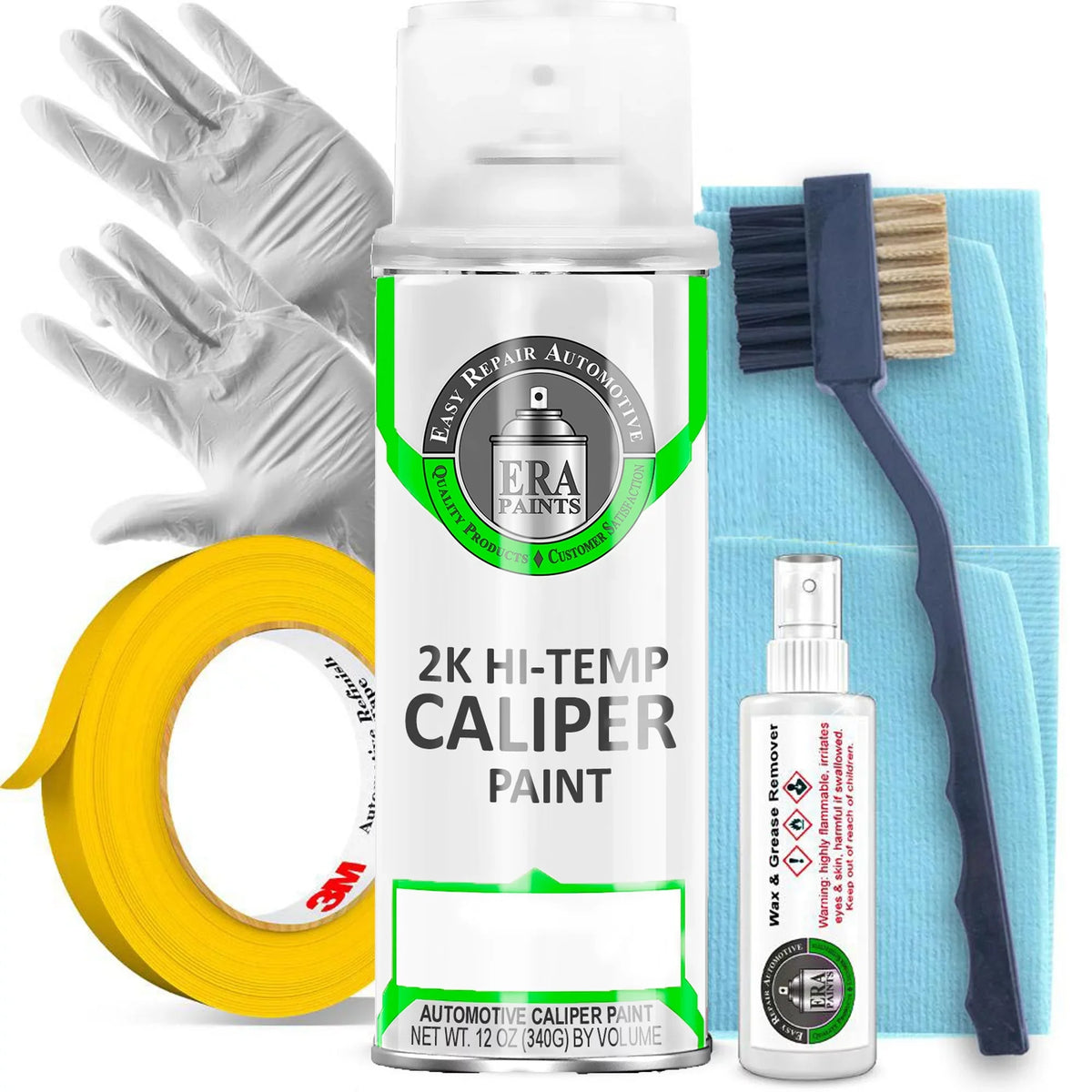 ERA Paints Green Brake Caliper Paint Kit With Omni-Curing Catalyst - 2K Aerosol High Gloss Chemical Resistant and Extremely Long-lasting Against Color Fade and Brake Fluid